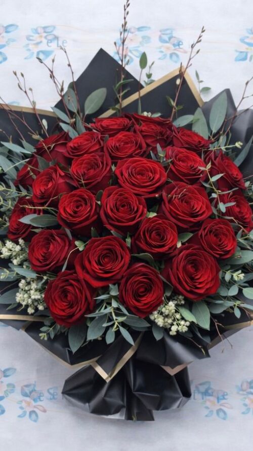 Red Romance - 25 Rose Luxury Box Bouquet